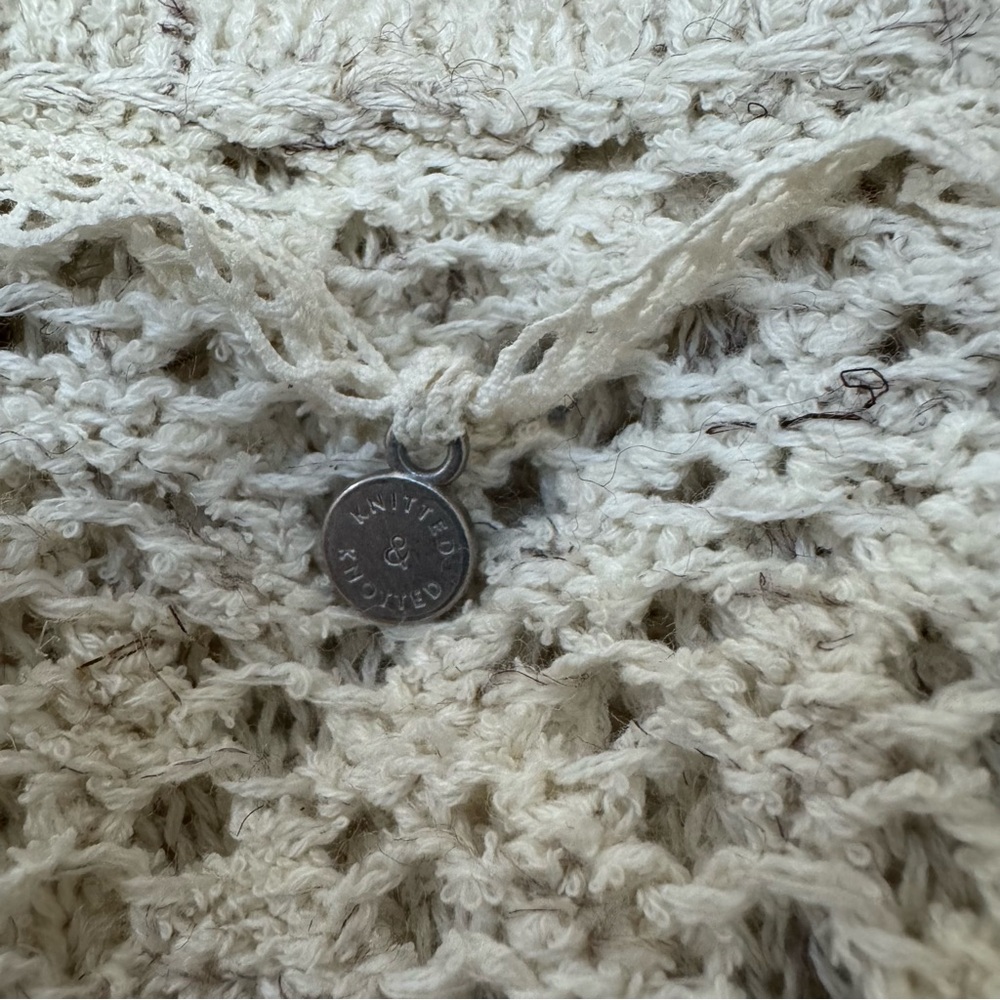 Knitted & Knotted Anthropologie Floral Embroidery Oversized Luana Poncho Sweater - Picture 9 of 14